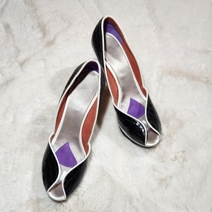 Guillaume Hinfray Purple Black Pump Heels